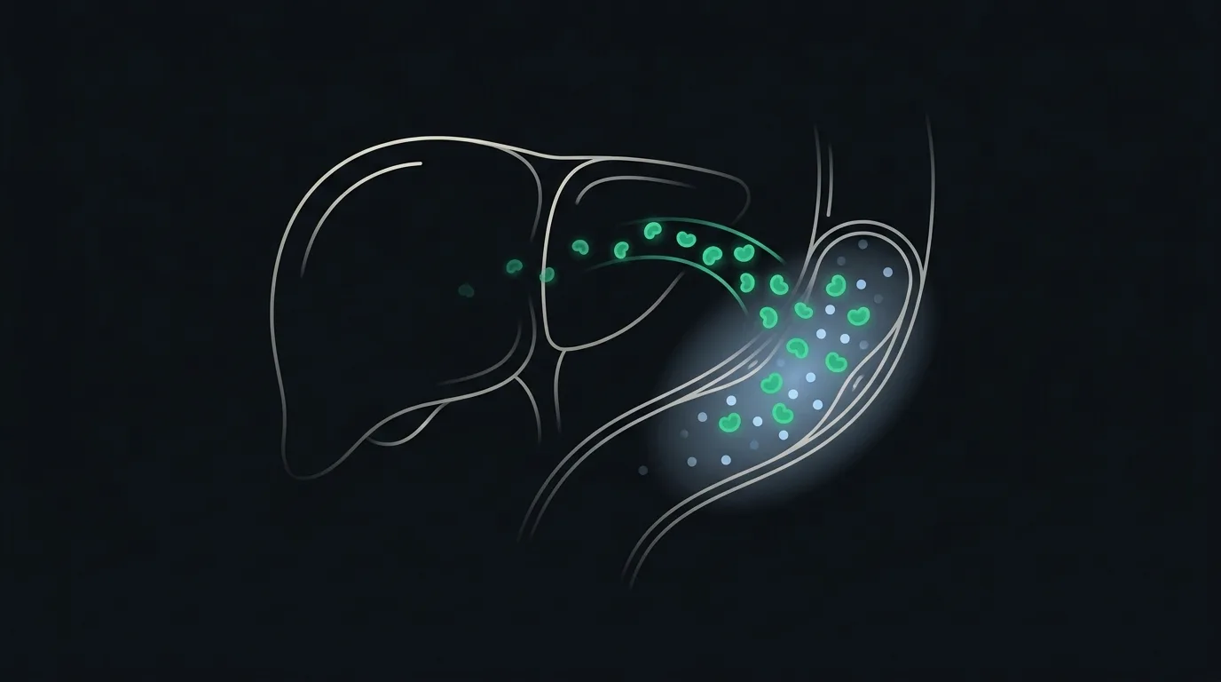 A liver producing emerald protein molecules that act like tiny sponges holding water inside a blood vessel.