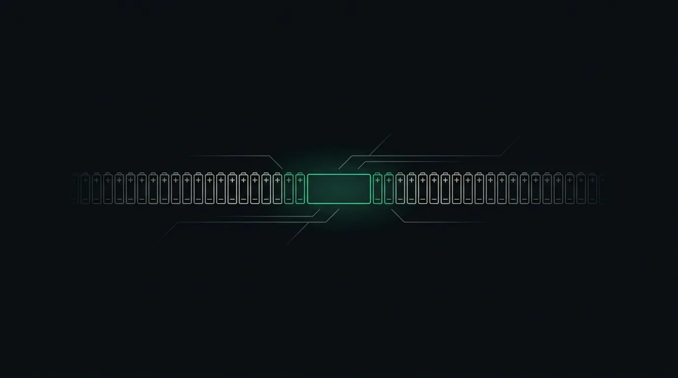 A bar of measured charges with a visible unaccounted gap, the gap picked out in emerald.